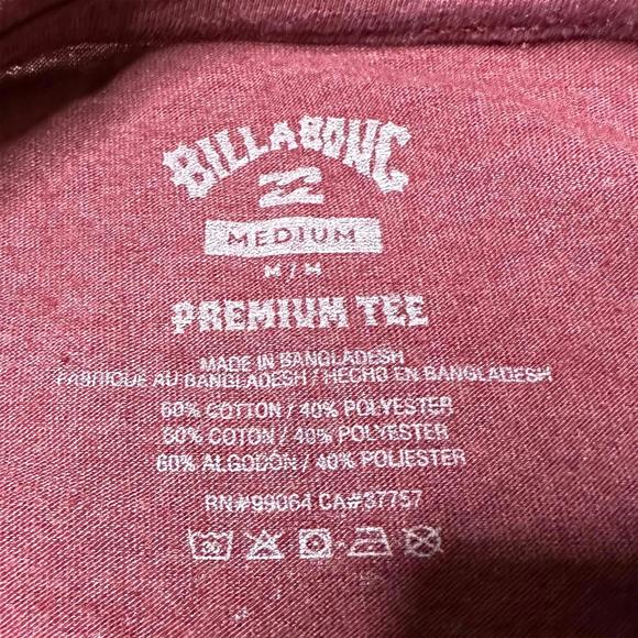 NWOT Billabong Vista Short Sleeve T-Shirt Burgundy Men’s M - Picture 5 of 8